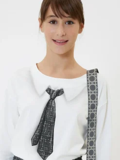Blusa cotone organico black tie
