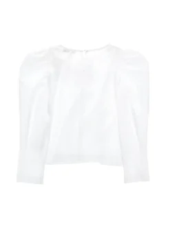 Blusa popeline con rose ricamate