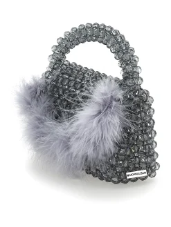 Borsa crystal con piume