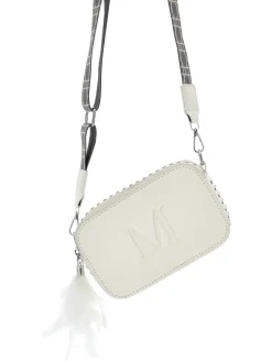 Borsa iconic logo e piume