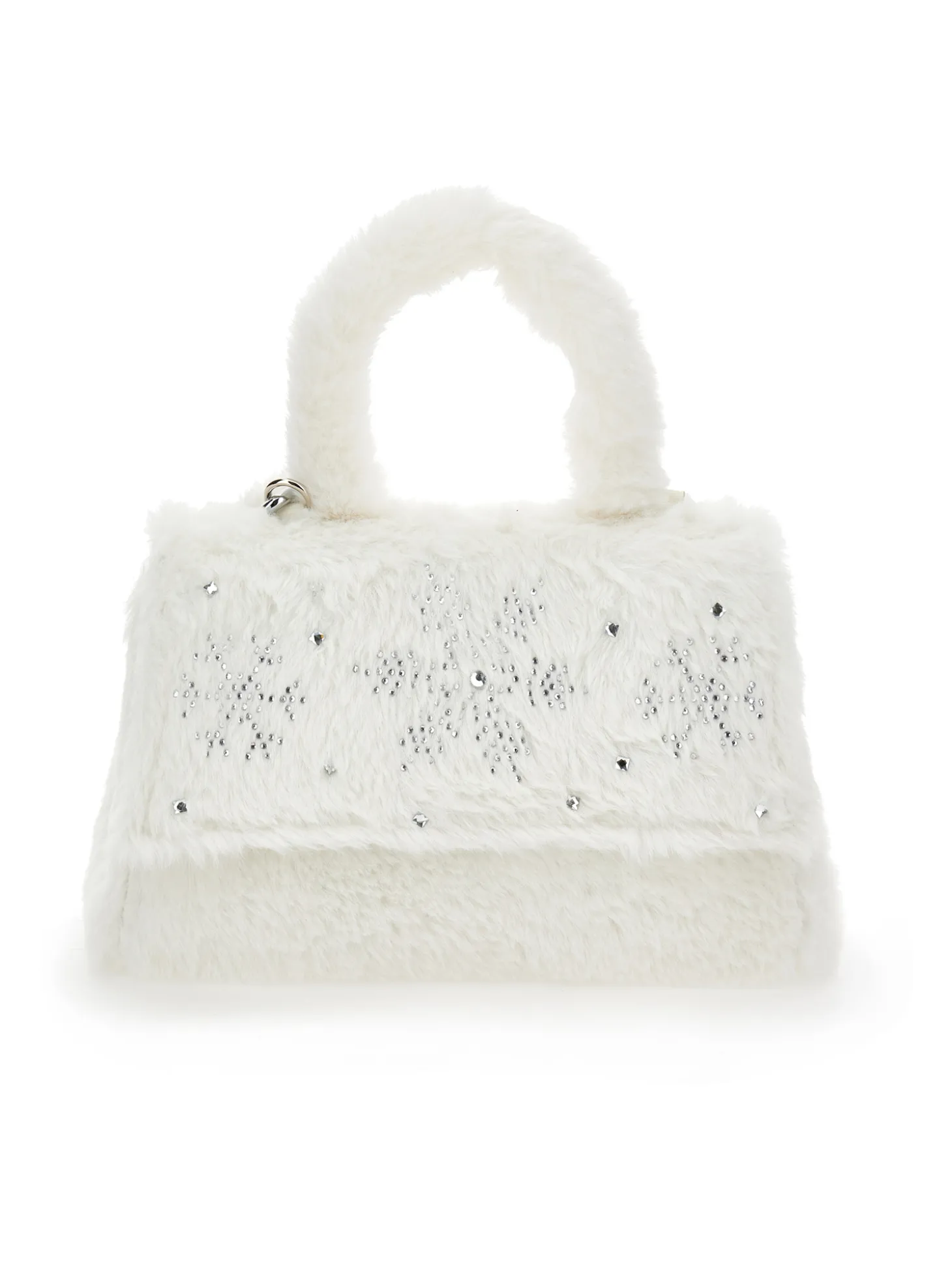 Borsa peluche con strass