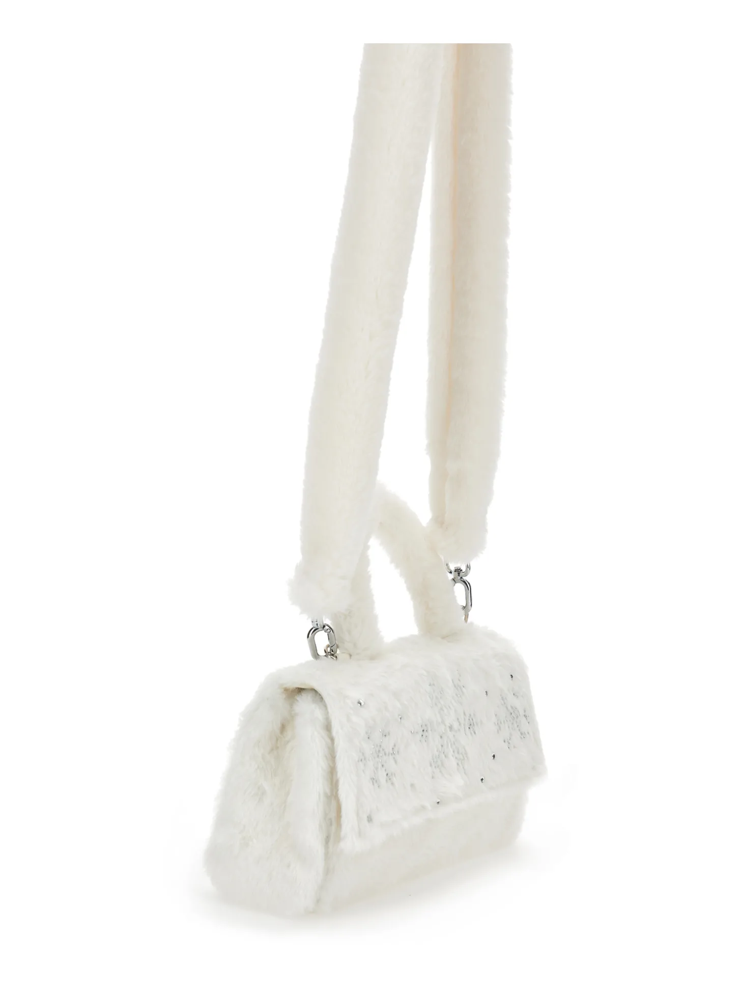 Borsa peluche con strass