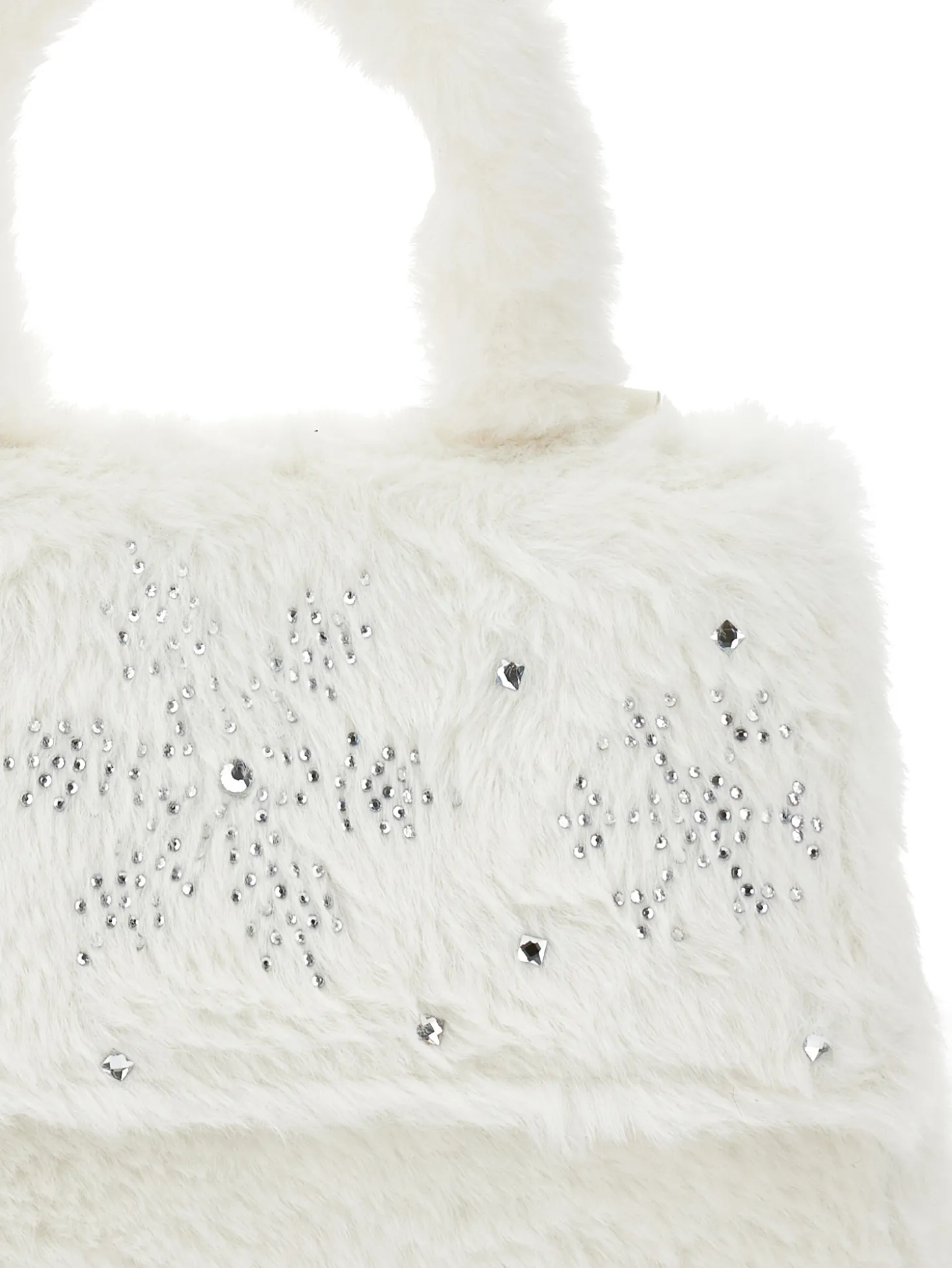 Borsa peluche con strass