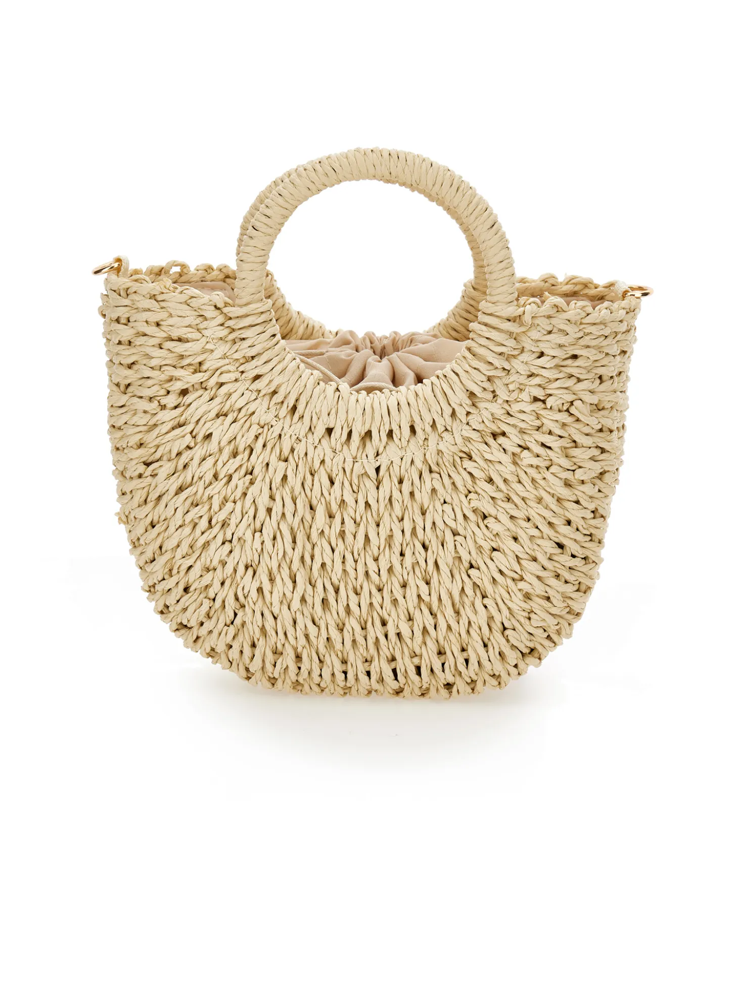 Borsa rafia fiori applicati