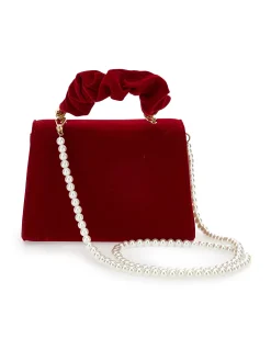 Borsa velvet con perla