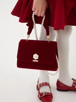 Borsa velvet con perla