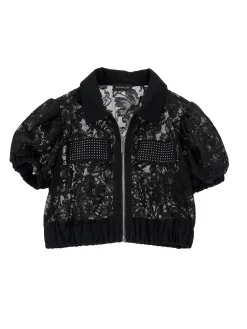 Camicia corta pizzo rebrodé