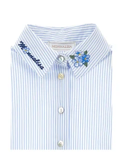 Camicia cotone con colletto ricamato