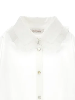 Camicia cropped colletto velluto