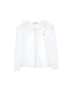 Camicia jersey con ruches