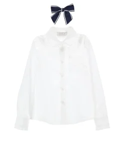 Camicia stretch con fiocco
