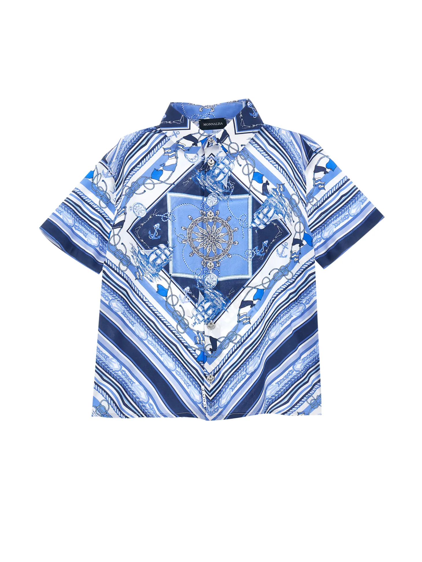 Camicia viscosa stampa marine