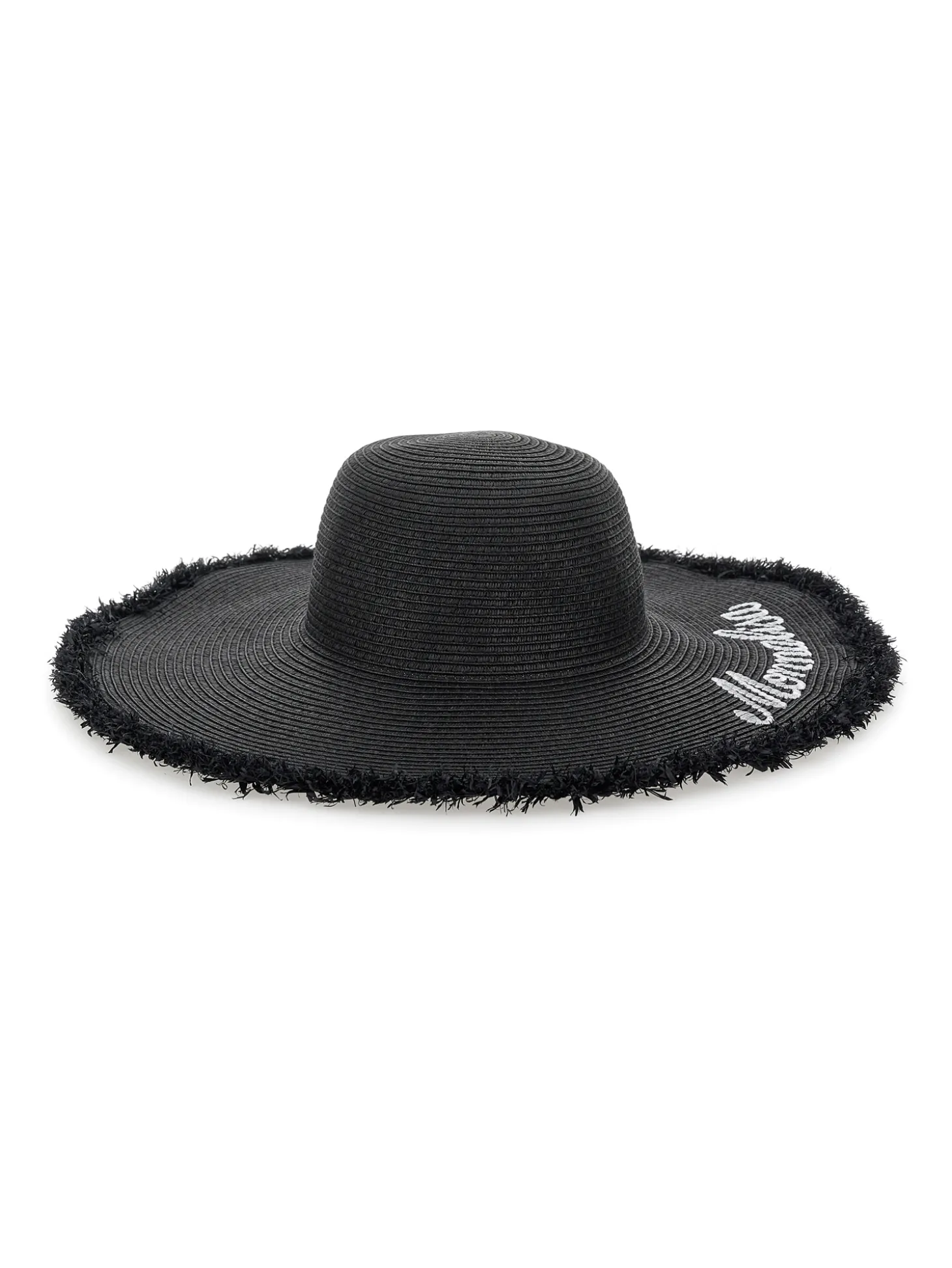 Cappello paglia righe ricamato