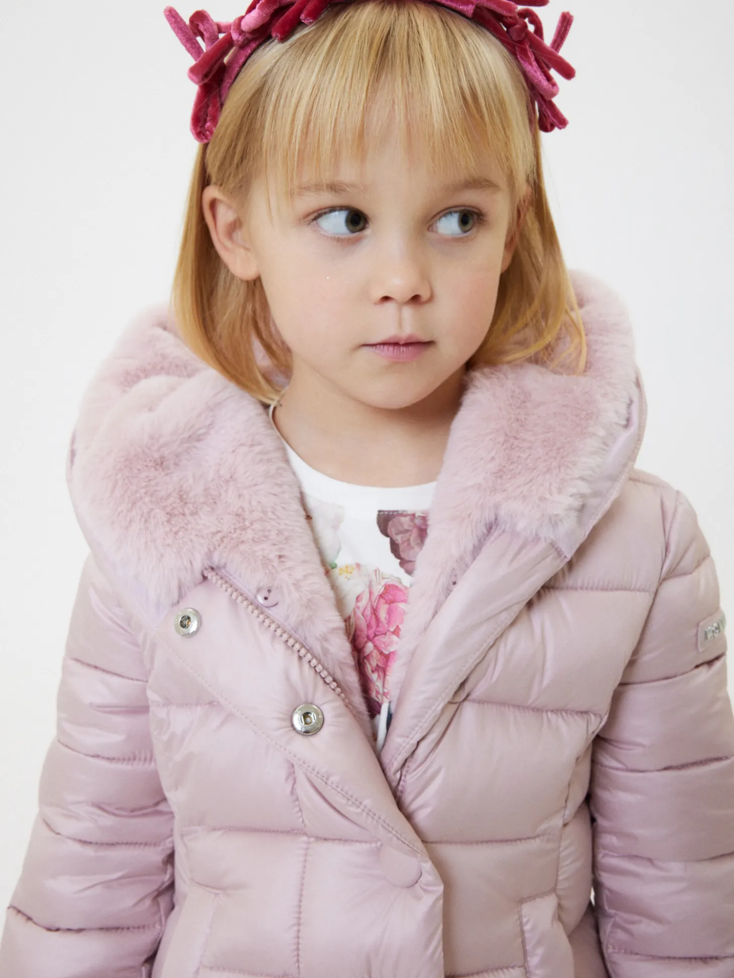 Cappottino imbottito tessuto tecnico e peluche