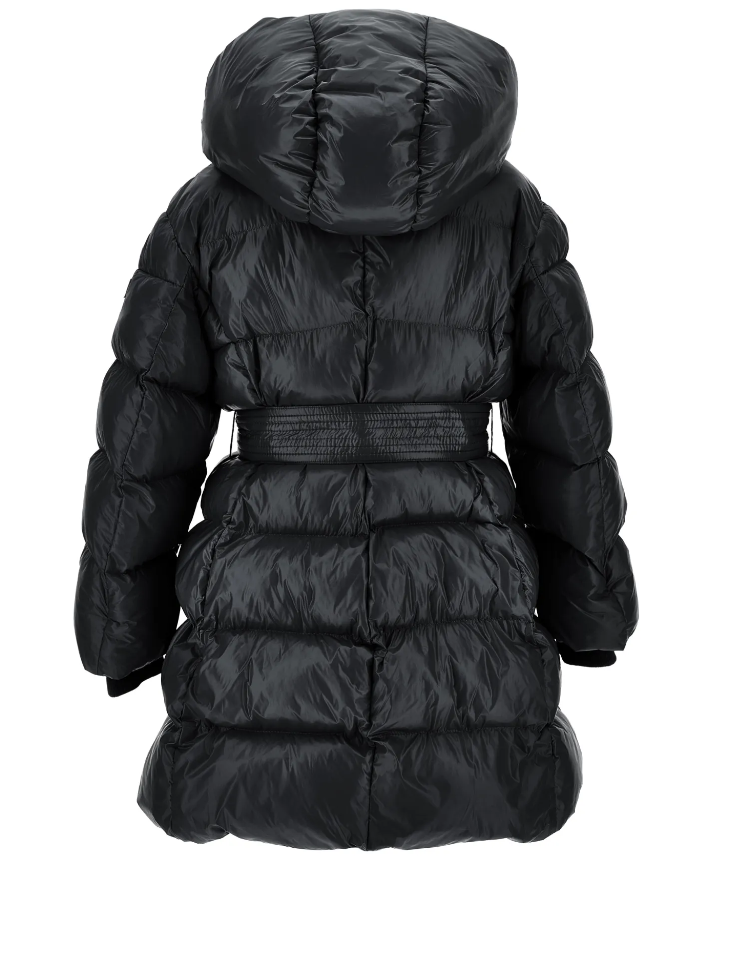 Cappotto imbottito con cintura a nastro