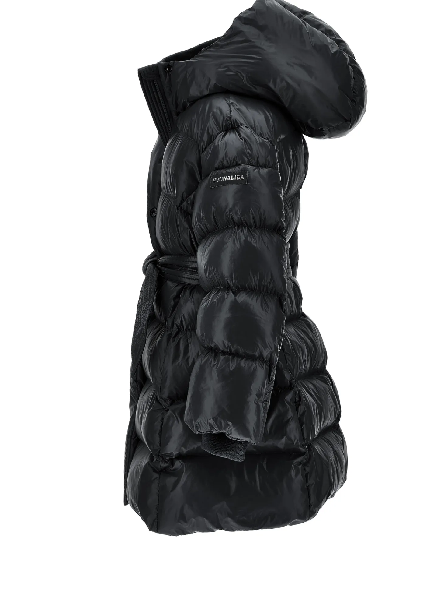 Cappotto imbottito con cintura a nastro