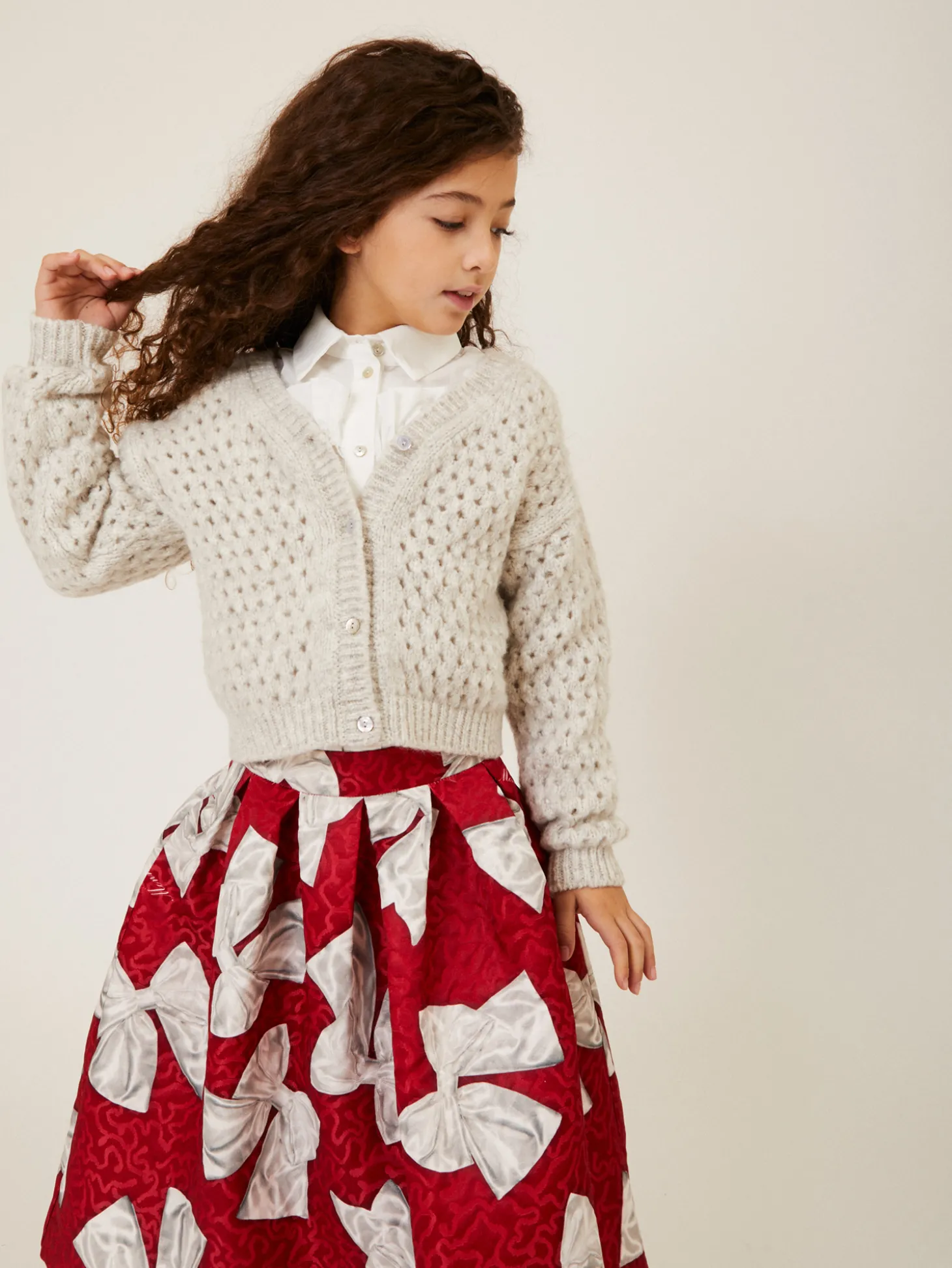 Cardigan corto traforato