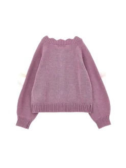 Cardigan fiori a intarsio