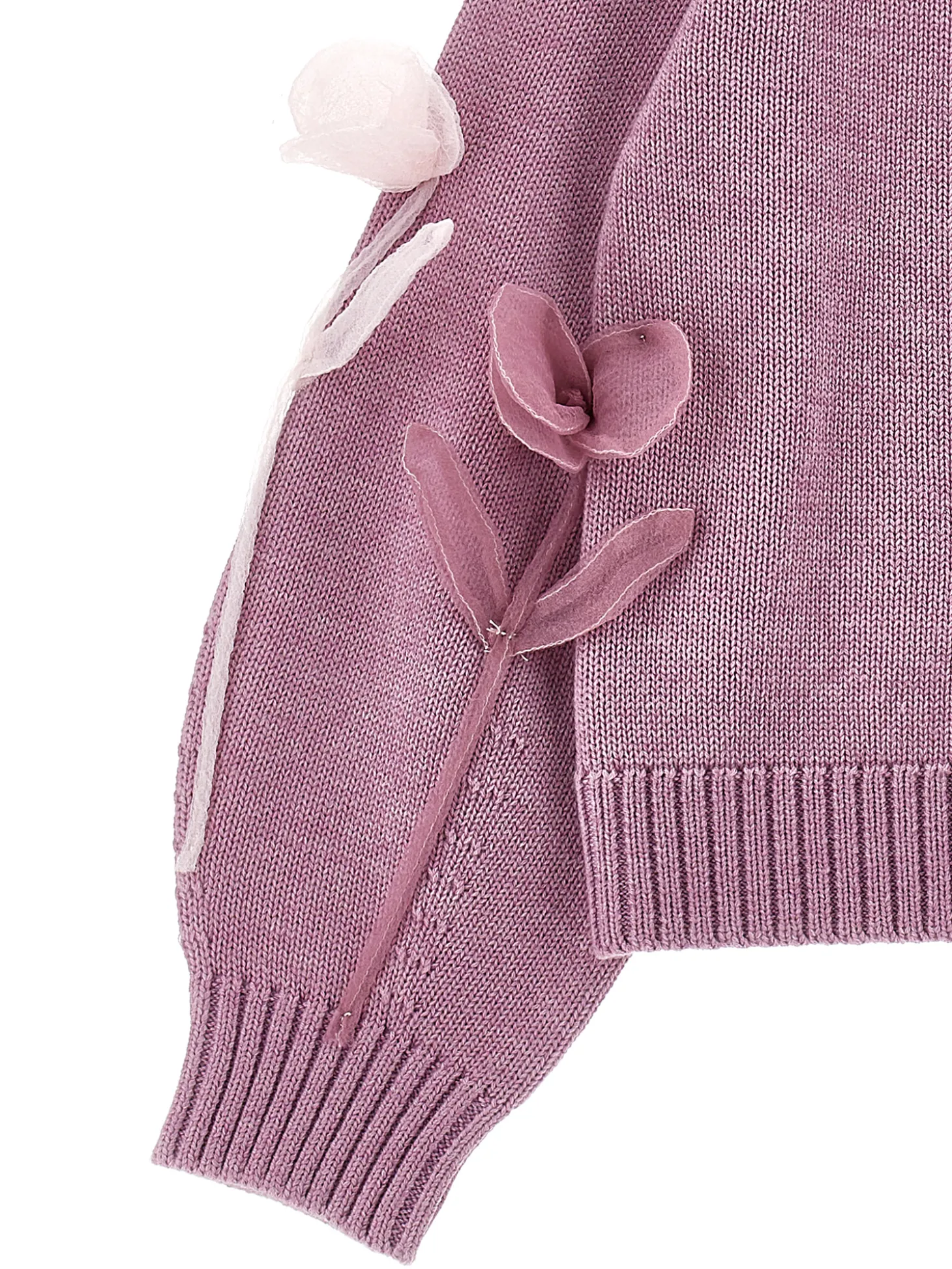 Cardigan fiori a intarsio