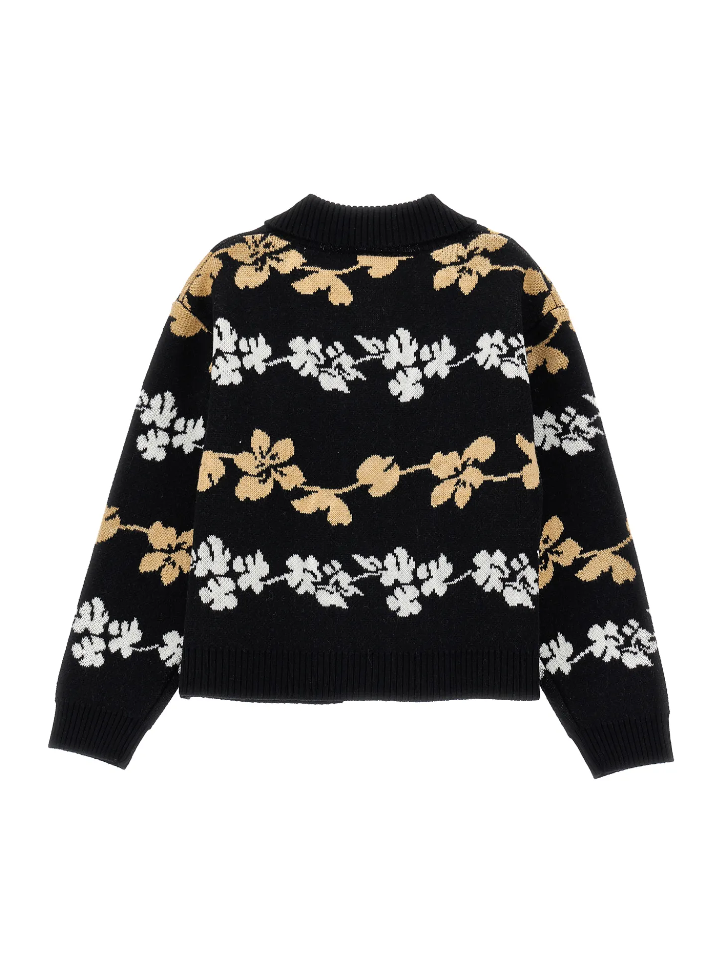 Cardigan jacquard con colletto
