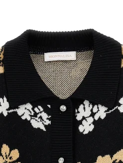 Cardigan jacquard con colletto