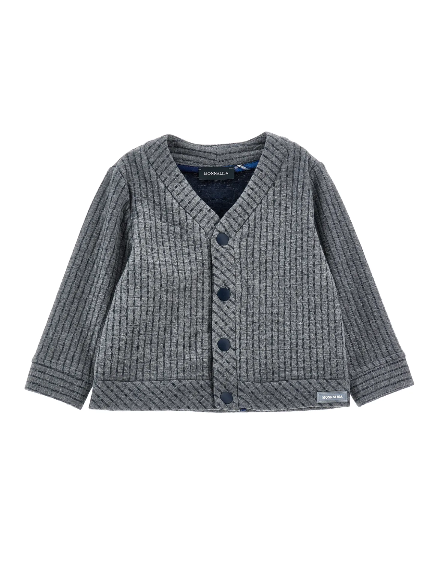 Cardigan maglia gessata