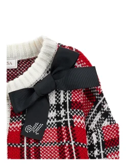 Cardigan misto lana tartan