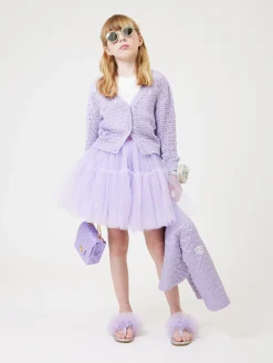 Cardigan traforato paillettes