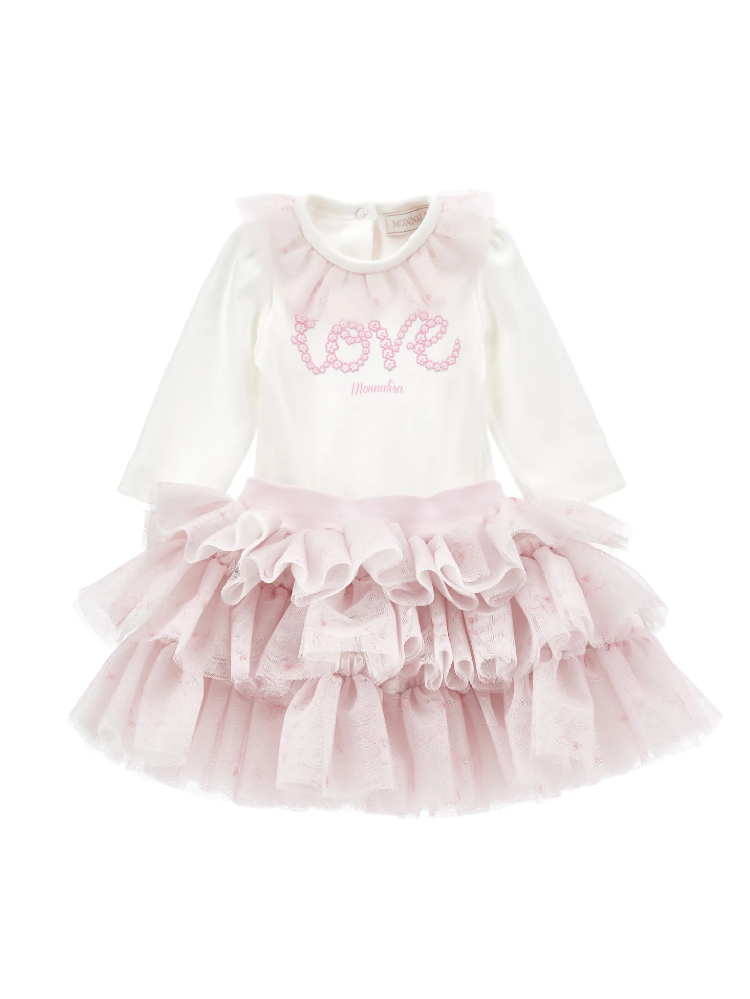 Completo 2 pezzi ricamato con tulle stampato