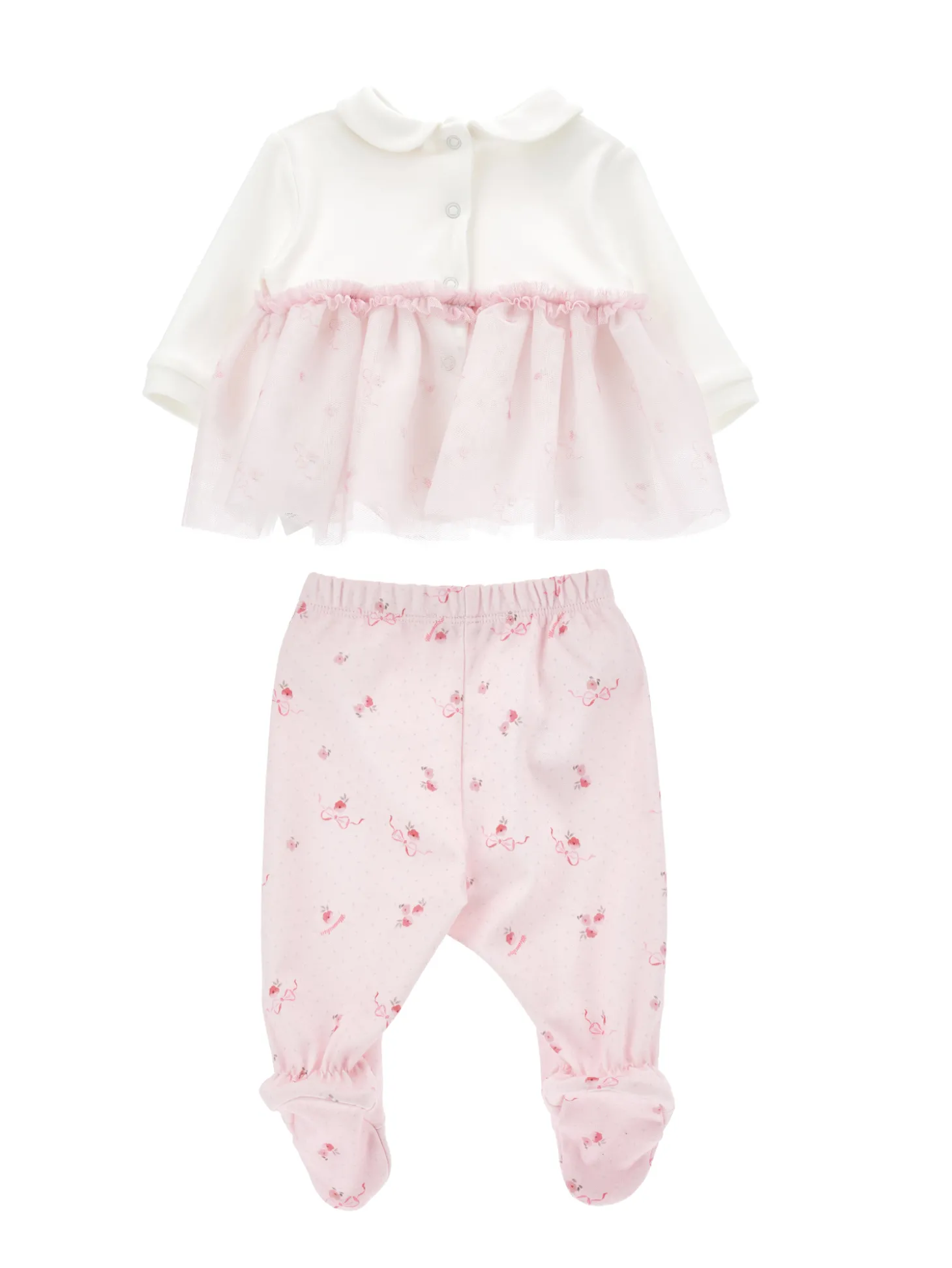 Completo 2 pezzi tulle stampato