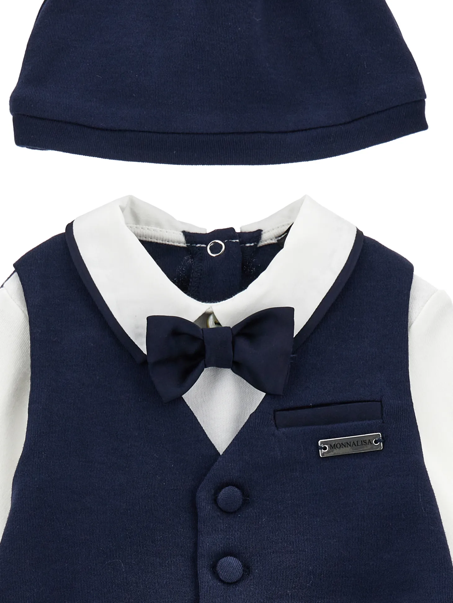 Completo tutina elegante con cuffietta e papillon