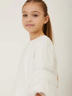 Felpa chic con tulle