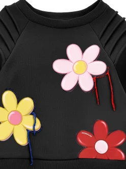 Felpa chiusa con maxi fiori