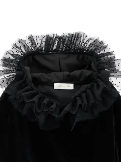 Felpa ciniglia con cappuccio tulle