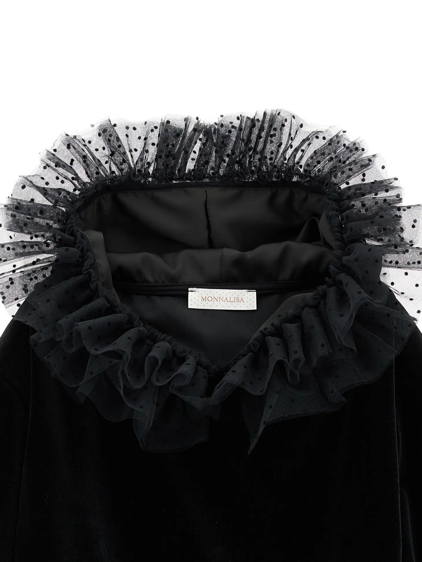 Felpa ciniglia con cappuccio tulle