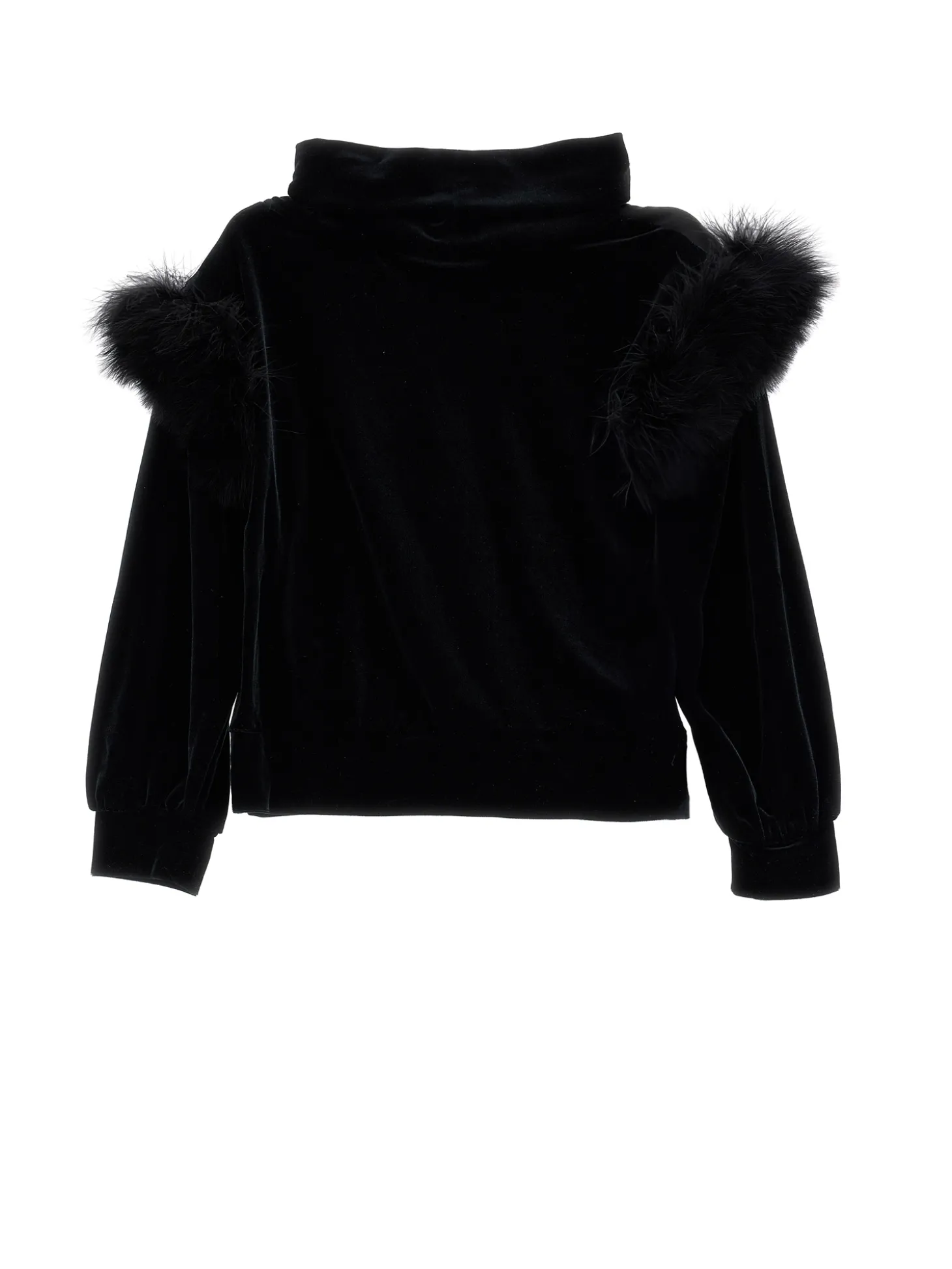 Felpa collo anello con piume