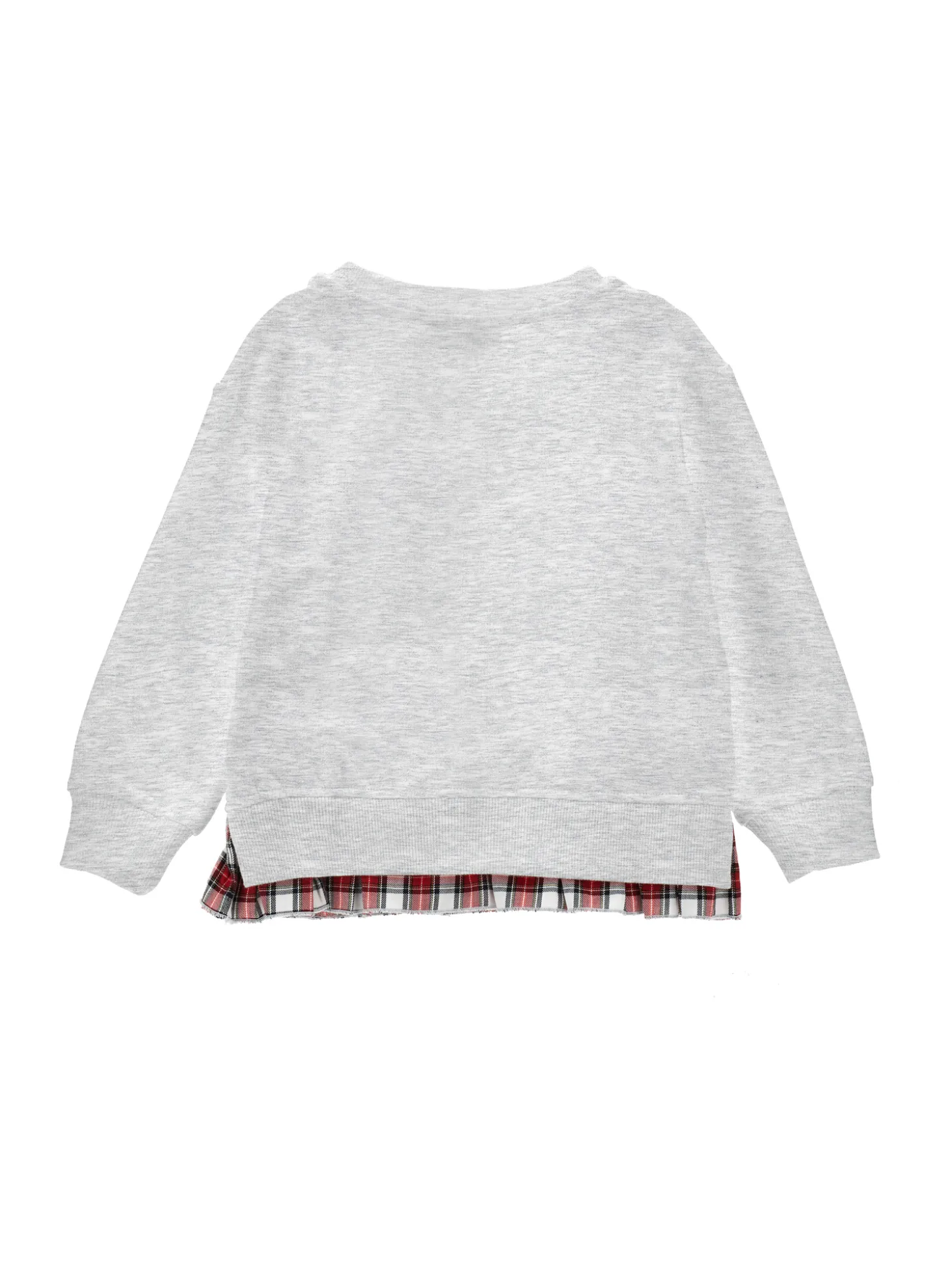 Felpa cotone con dettagli tartan