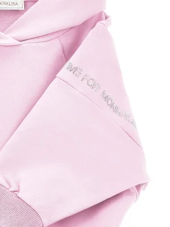 Felpa cotone hoodie con borchiette