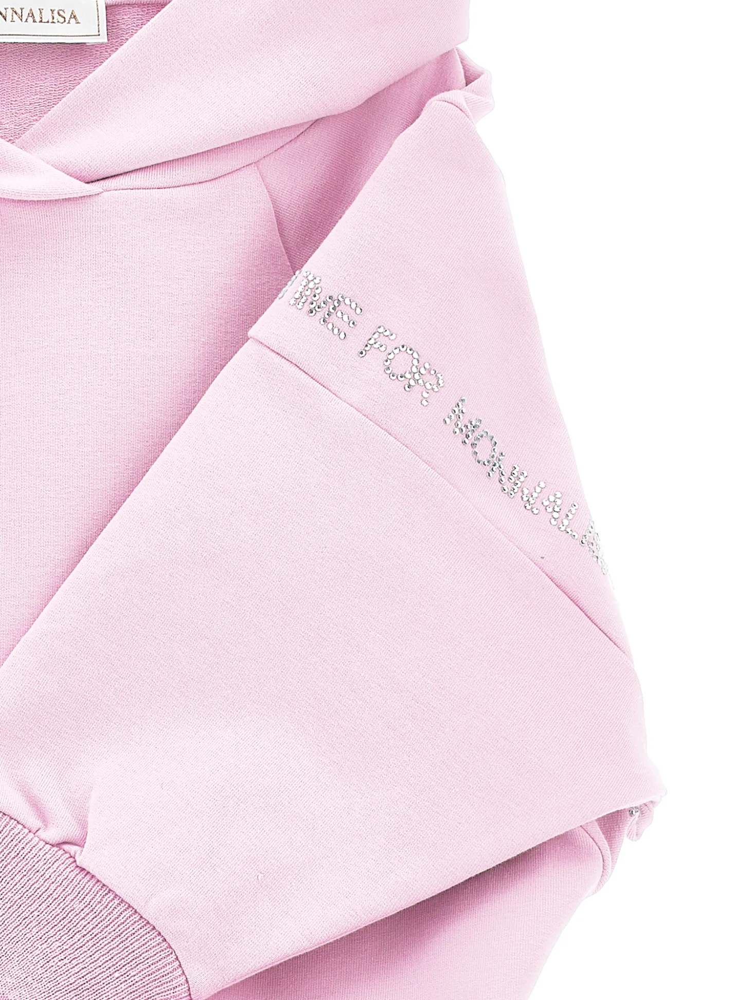 Felpa cotone hoodie con borchiette