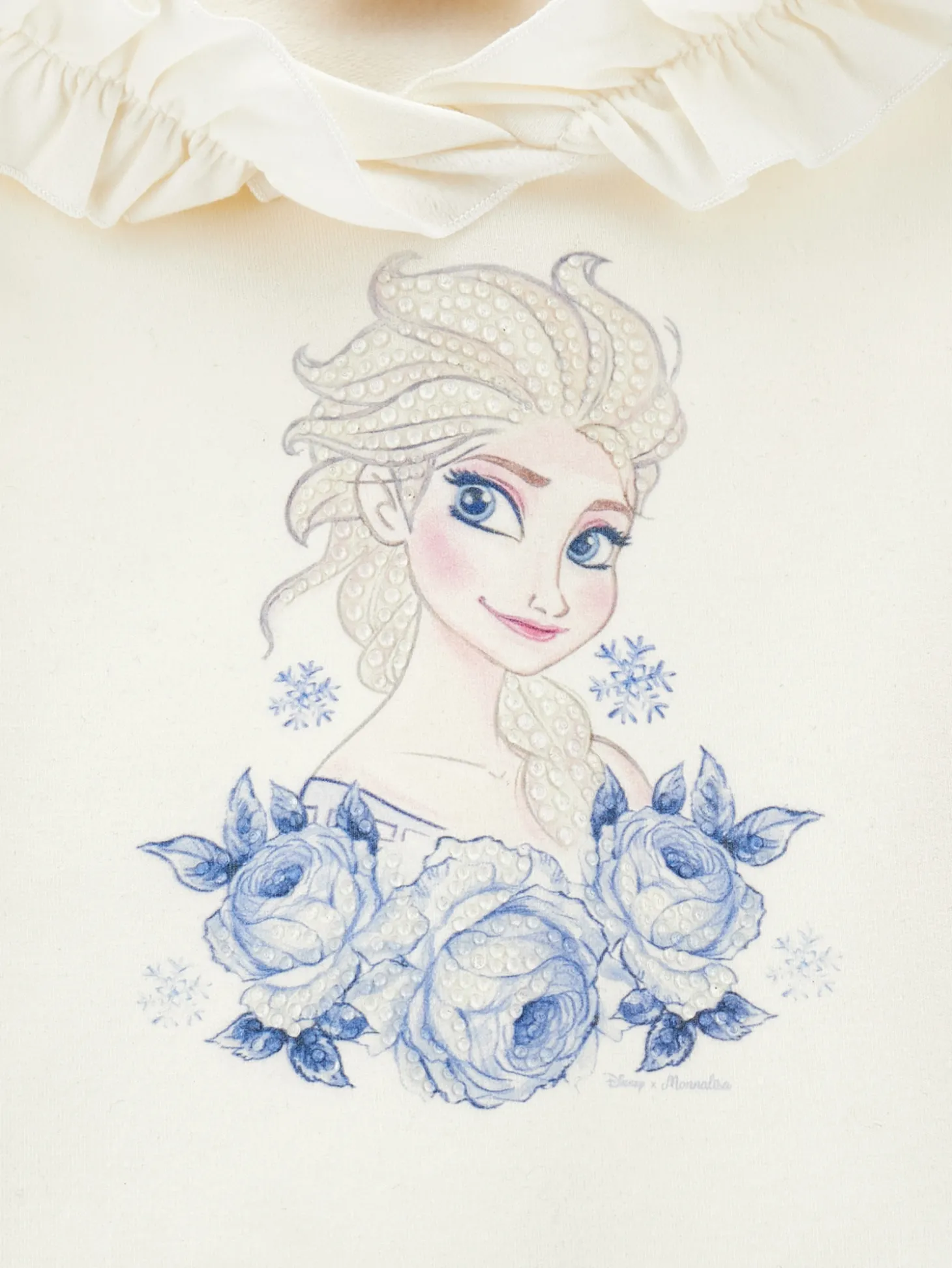 Felpa cotone rouche Frozen