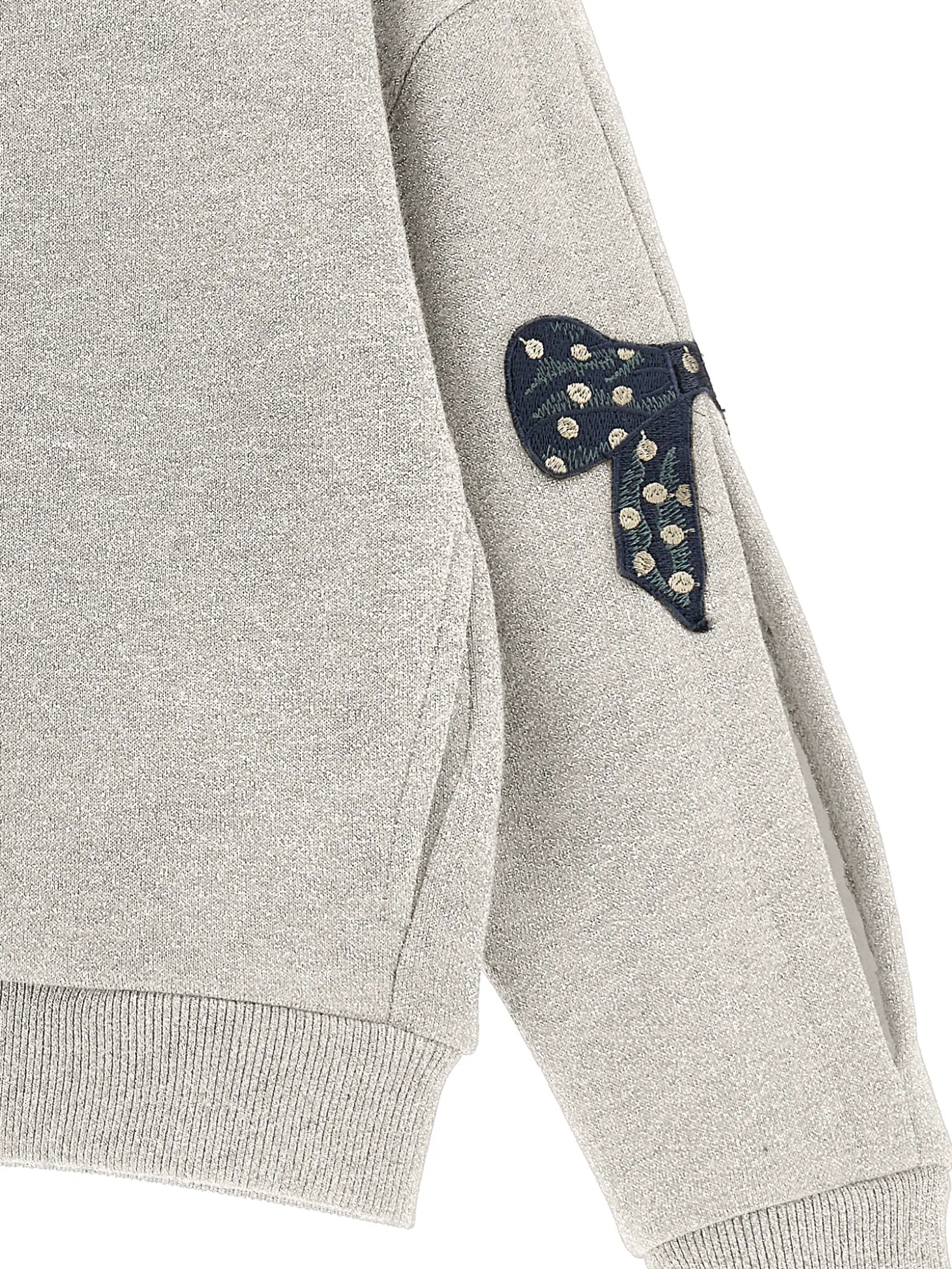 Felpa lurex con fiocchi