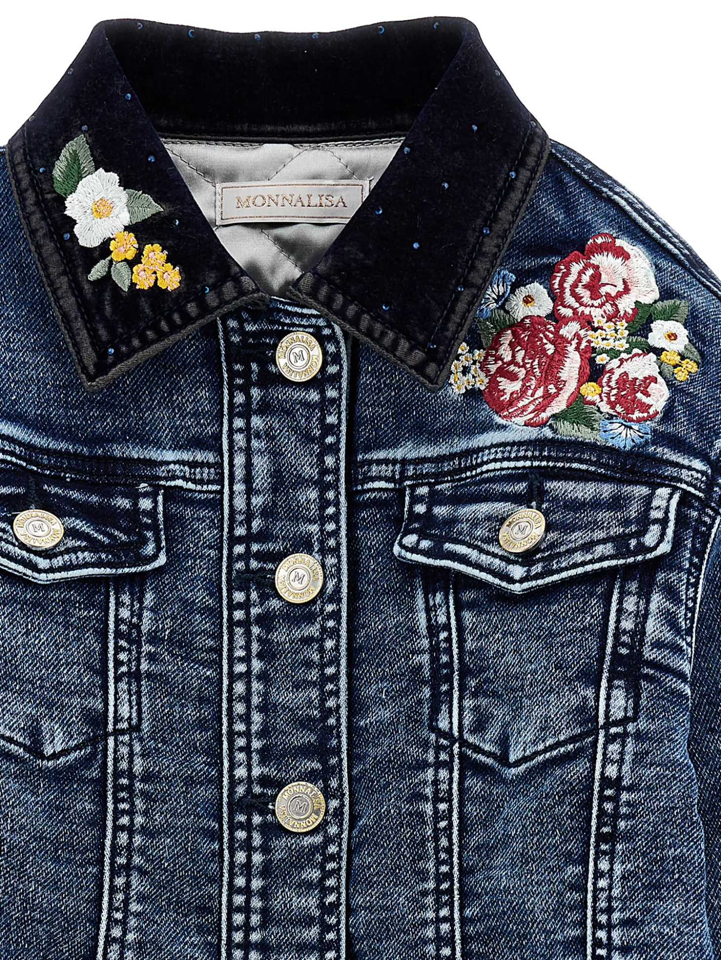 Giacchino denim ricamato