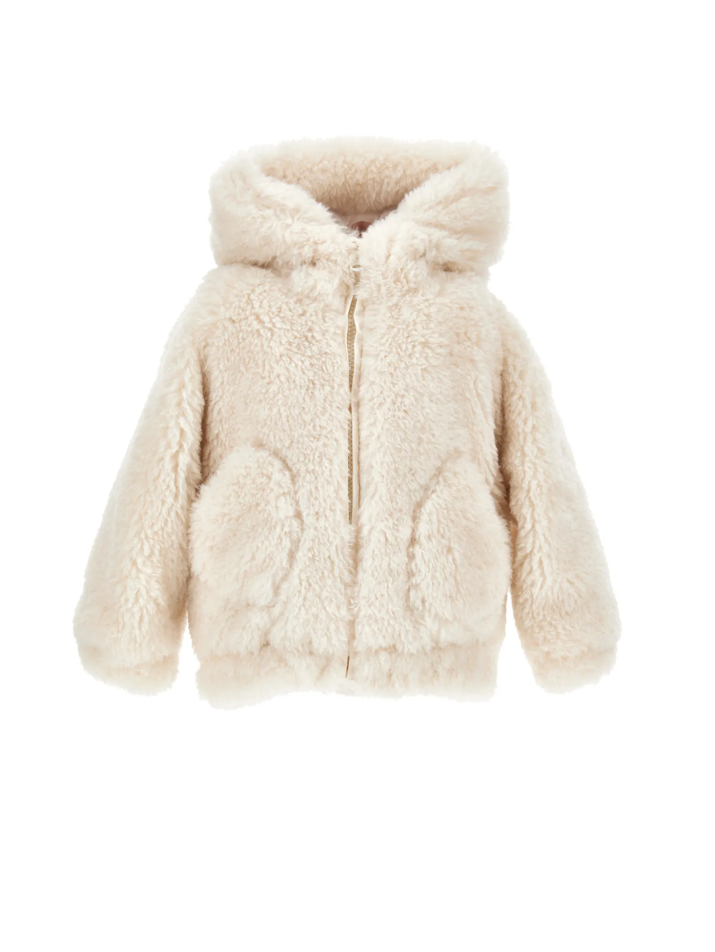 Giaccone peluche con cappuccio