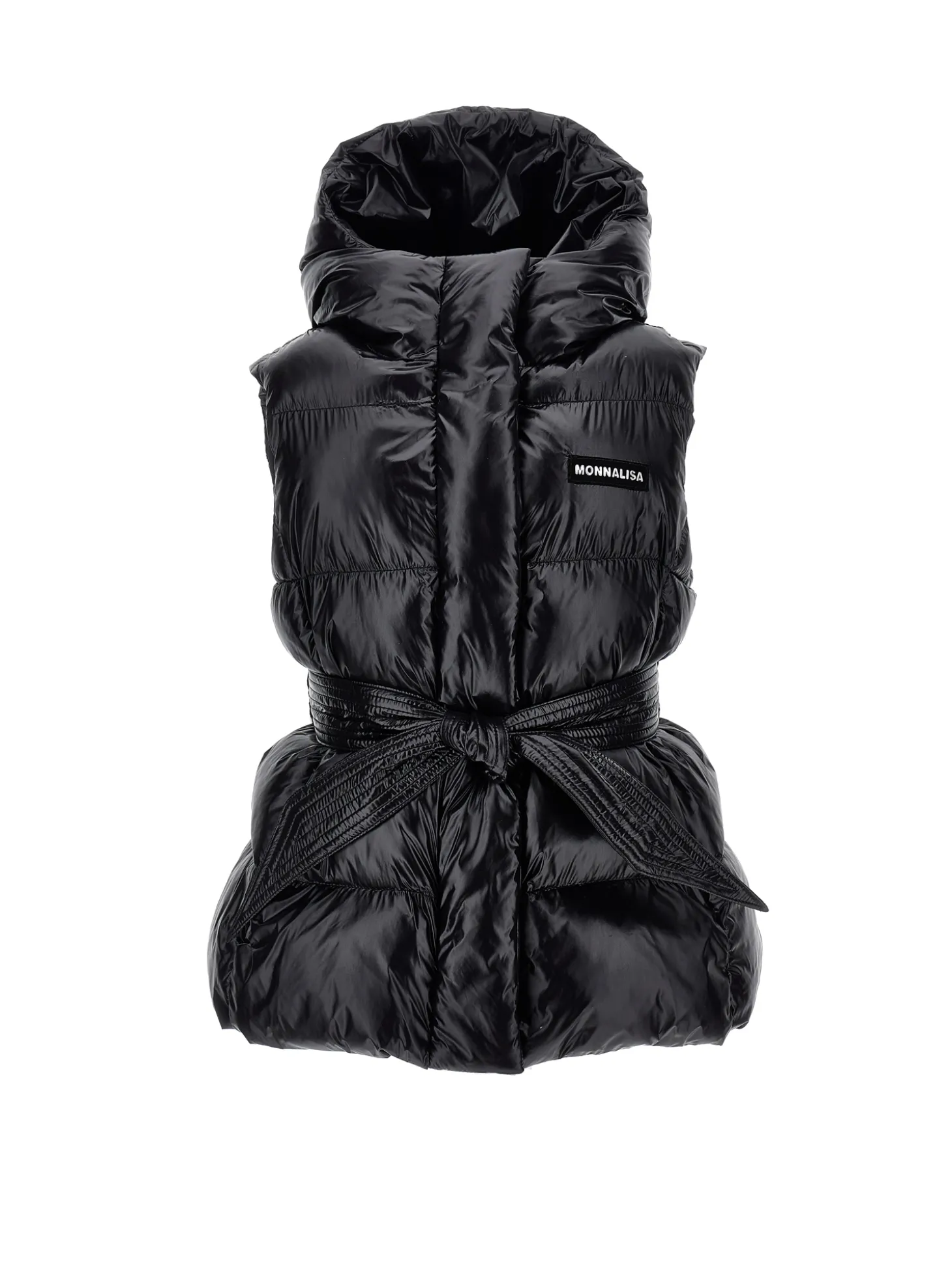 Gilet imbottito con cintura a nastro