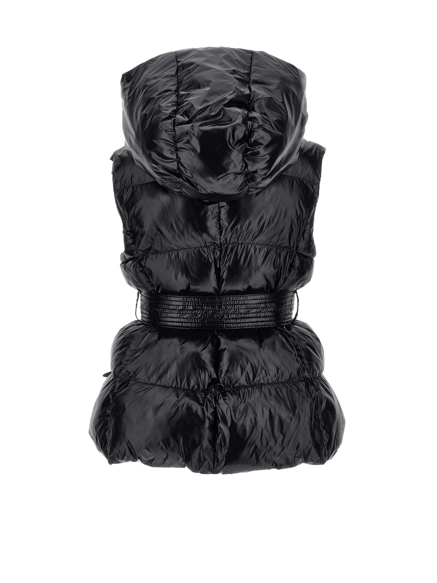 Gilet imbottito con cintura a nastro