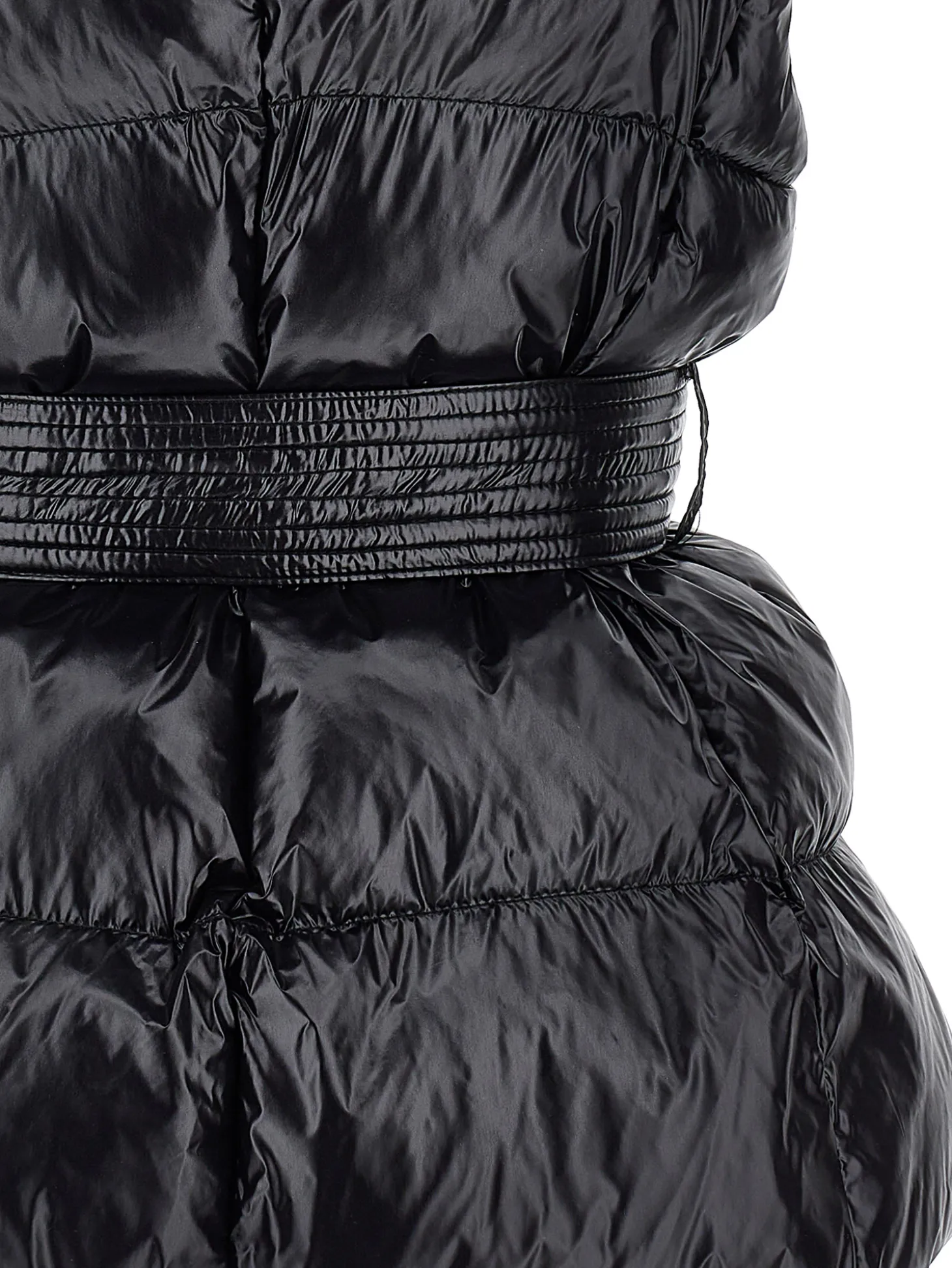 Gilet imbottito con cintura a nastro