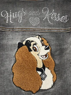 Giubbetto jeans colletto peluche Disney