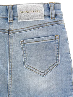 Gonna jeans ricamata