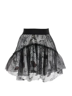 Gonna popeline doppiata in tulle