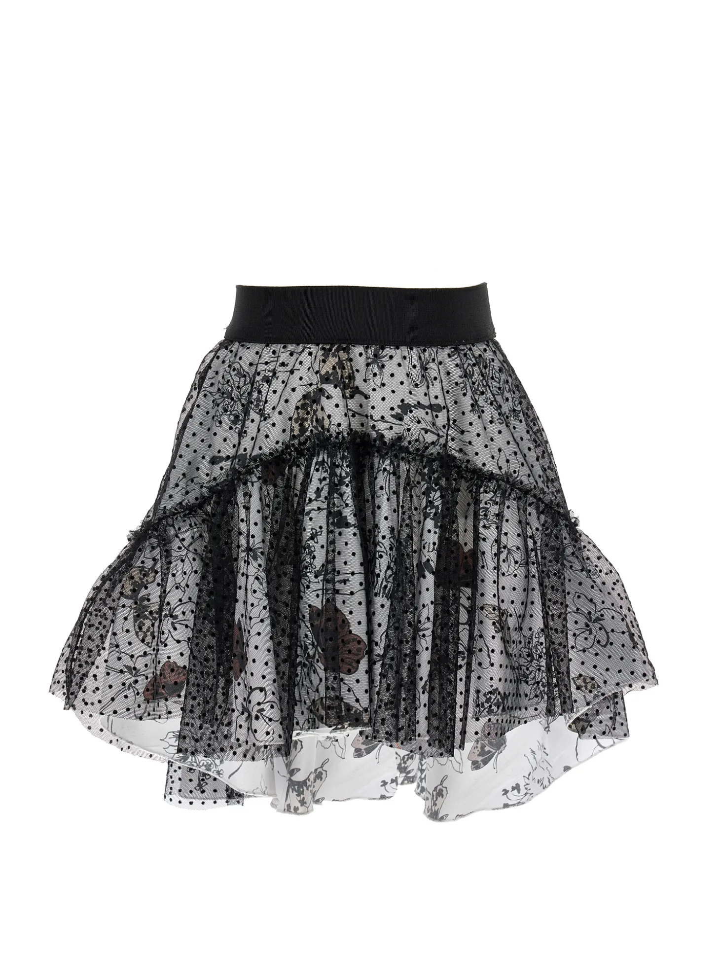 Gonna popeline doppiata in tulle